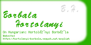 borbala hortolanyi business card